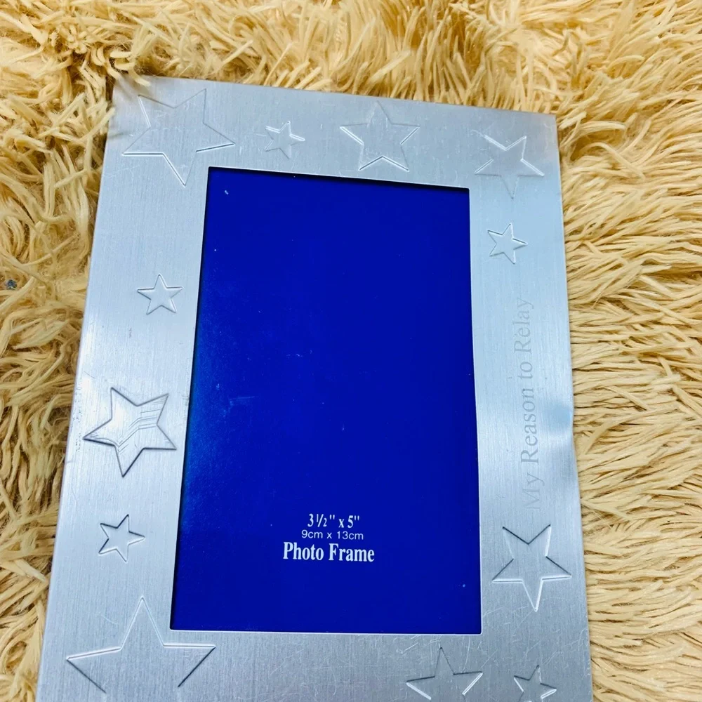 Relay for Life Silver metal star photo picture frame